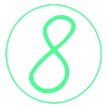 Telegram emojisi «Зеленый шрифт» 8⃣
