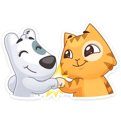 Telegram Sticker «Персик и Спотти любят OREO» ☺️
