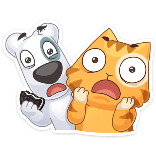 Telegram Sticker «Персик и Спотти любят OREO» ?