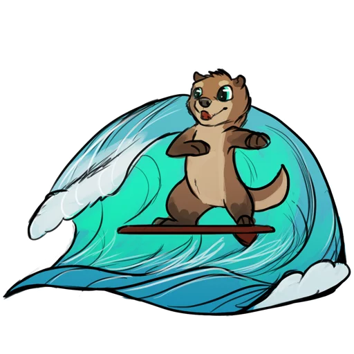 Telegram Sticker «Otterpack» 🏄