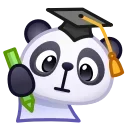 Стикер Panda Emoji 👨‍🎓