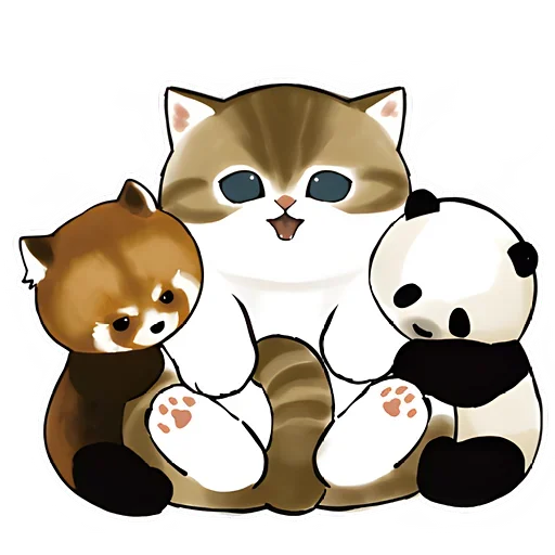Стикер Telegram «Панда и Котик» ☺