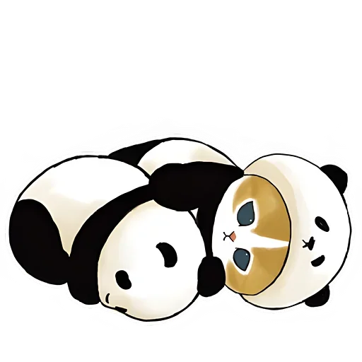 Стікер Telegram «Панда и Котик» 😴