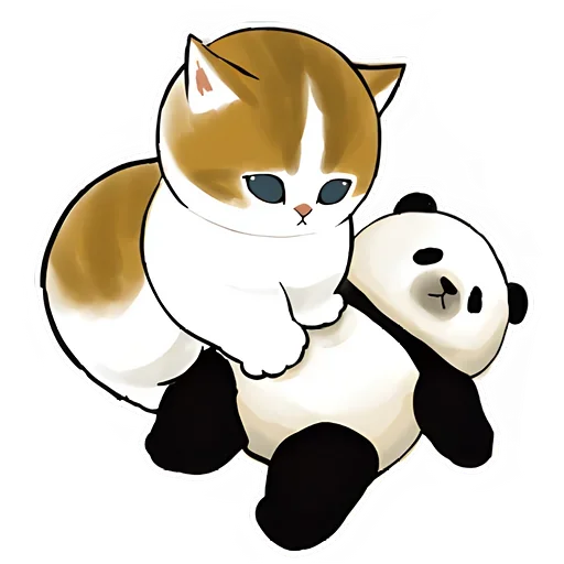 Telegram stiker «Панда и Котик» 🤓
