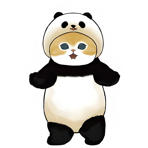 Telegram stiker «Панда и Котик» 😆