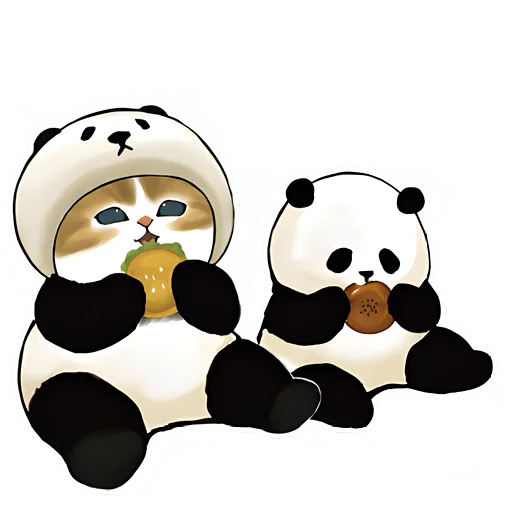 Telegram stiker «Панда и Нян» 😋