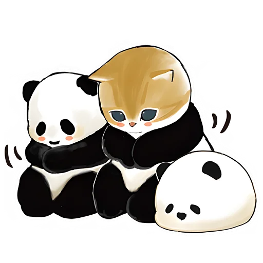 Стікер Telegram «Панда и Нян» 🙏