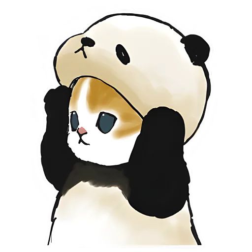 Telegram stiker «Панда и Нян» 😯
