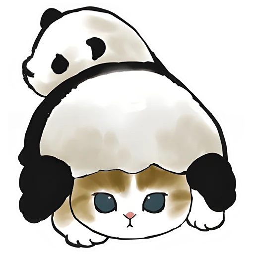 Панда и Нян  stiker 😜