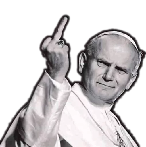 Стікер Telegram «Papieże reakcyjne» 🖕