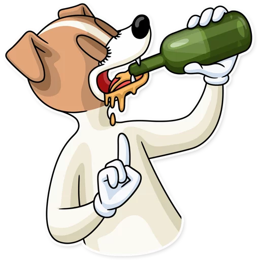 Стікер Telegram «Party Dog» 