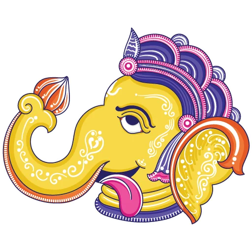 Telegram Sticker «Funky Pattachitra Ganesha» 😋