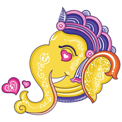 Стикер Telegram «Funky Pattachitra Ganesha» 😍
