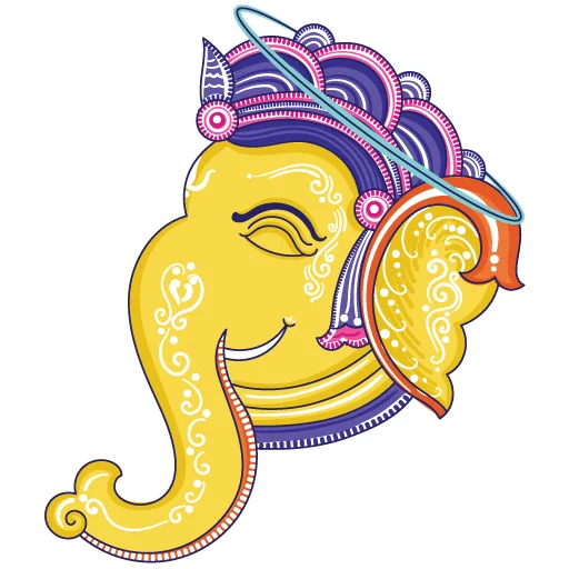 Стикер Telegram «Funky Pattachitra Ganesha» 😇
