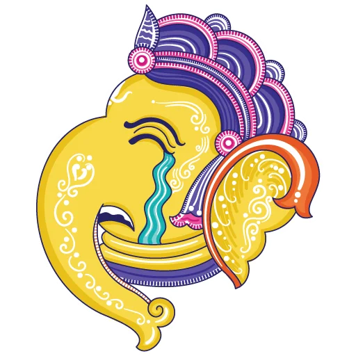 Telegram stiker «Funky Pattachitra Ganesha» 😭