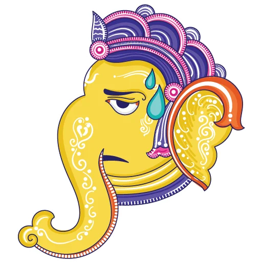 Telegram Sticker «Funky Pattachitra Ganesha» 😓