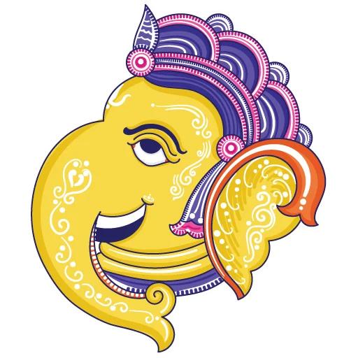 Стікер Telegram «Funky Pattachitra Ganesha» 😃