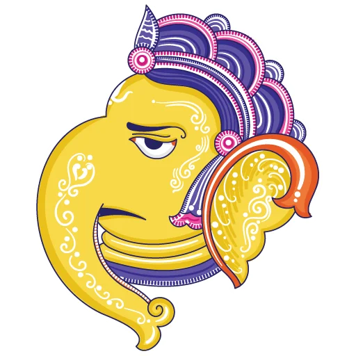 Telegram Sticker «Funky Pattachitra Ganesha» 😞