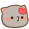 Peach Cat emoji 😘