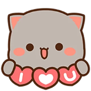 Стікер Peach Cat Mini Emojis ❤️