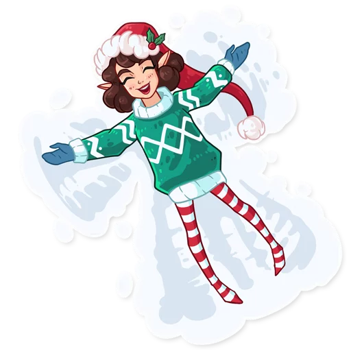 Telegram Sticker «Penelope the Elf» ❄️