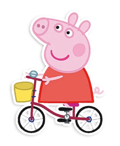 Telegram Sticker «Peppa Pig» 🚴‍♀️