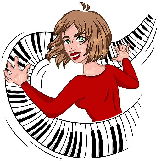 PianoGirl emoji 💪