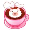 Pig stickers emoji ☕️