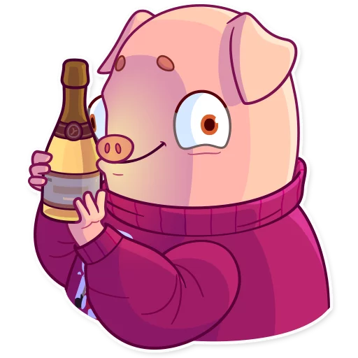 Telegram Sticker «Mr. Piggy» 🍾
