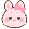 Pink Bunny emoji 😢