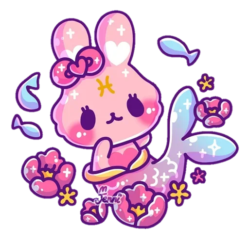 Pink Bunny stiker 🐠
