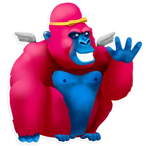 Telegram Sticker «Pink Gorilla» 👋
