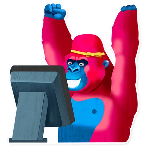 Telegram Sticker «Pink Gorilla» 🙌