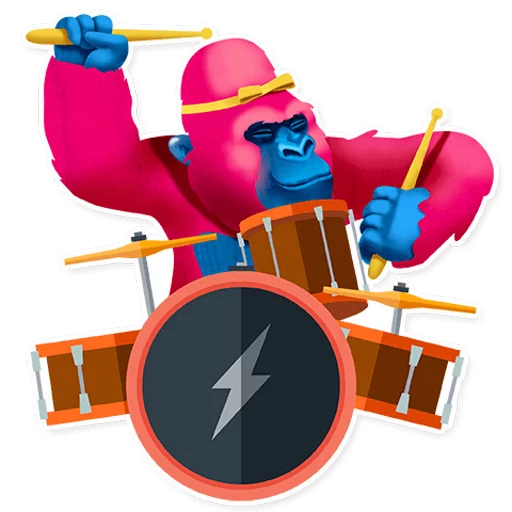 Telegram Sticker «Pink Gorilla» 🥁