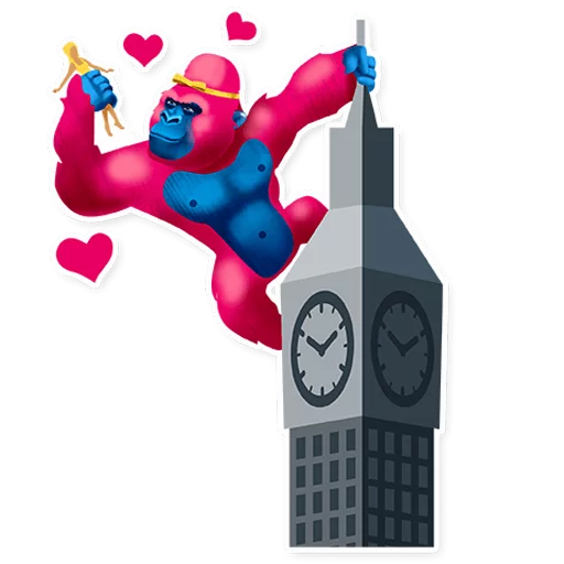 Telegram Sticker «Pink Gorilla» 😍