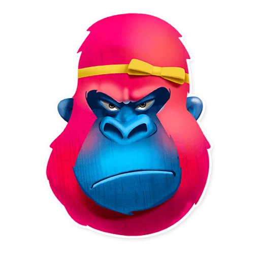 Telegram Sticker «Pink Gorilla» 😠