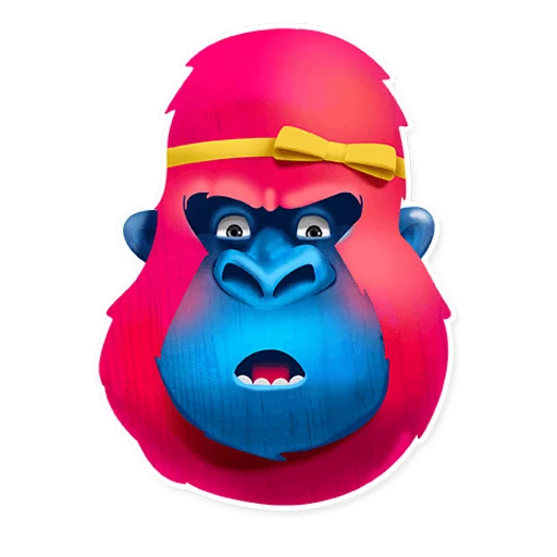 Pink Gorilla emoji 😮