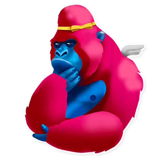 Pink Gorilla emoji 🤔