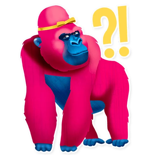 Telegram Sticker «Pink Gorilla» ⁉