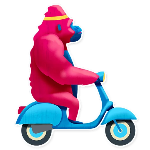 Telegram Sticker «Pink Gorilla» 🛵