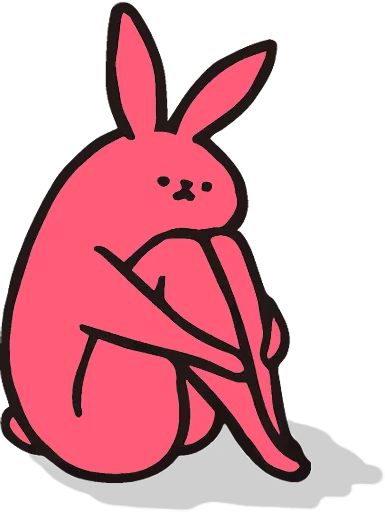 Pink Rabbit sticker 😰