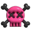 Pink Rock Star emoji ☠️