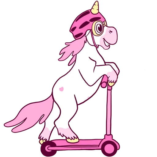 Telegram stikerlari Pink Unicorn