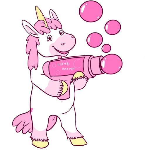 Стикер Telegram «Pink Unicorn» 🙁