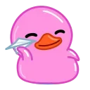 Стикер Pink Duck  ✈️