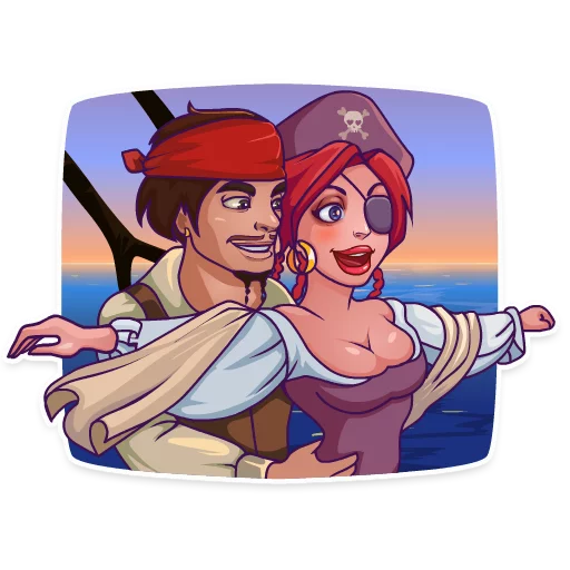 Стикер Telegram «Rica the Pirate» 🛥