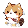 Емодзі Pixel Cat 🏃‍♂️
