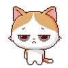 Pixel Cat emoji 🙁