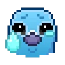 Pixel Pigeon Emoji stiker 😢
