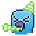 Стикер Pixel Pigeon Emoji  🥳